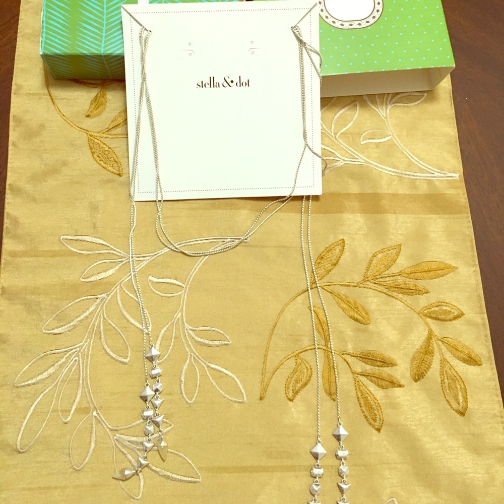 Stella and Dot Brynn Lariat Silver Necklace